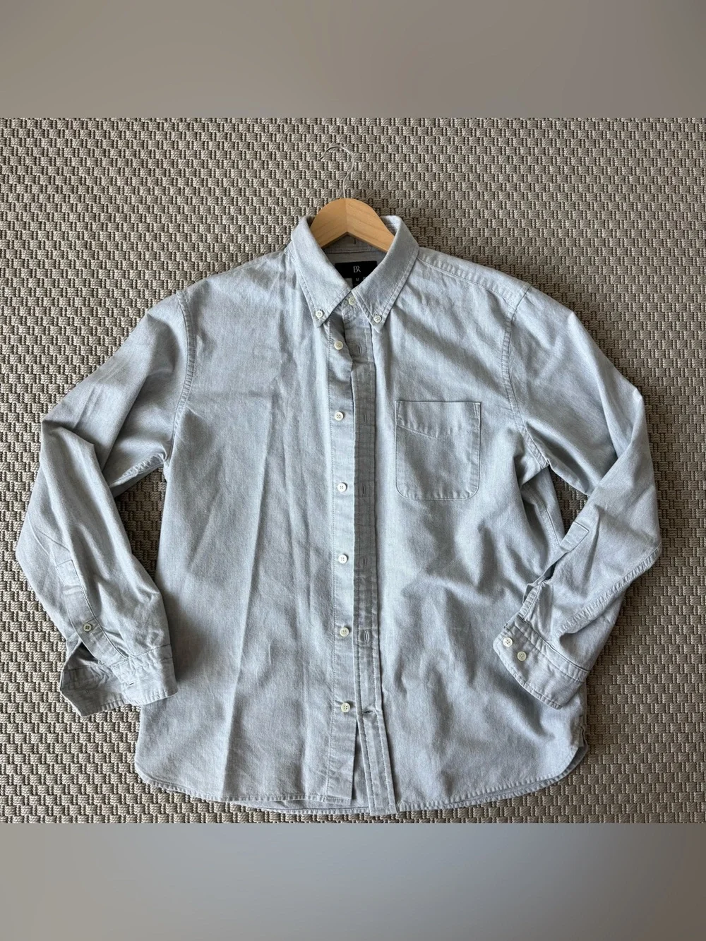 J.Crew Casual Light Gray Oxford Cloth Button-Down (OCBD) Shirt - Medium